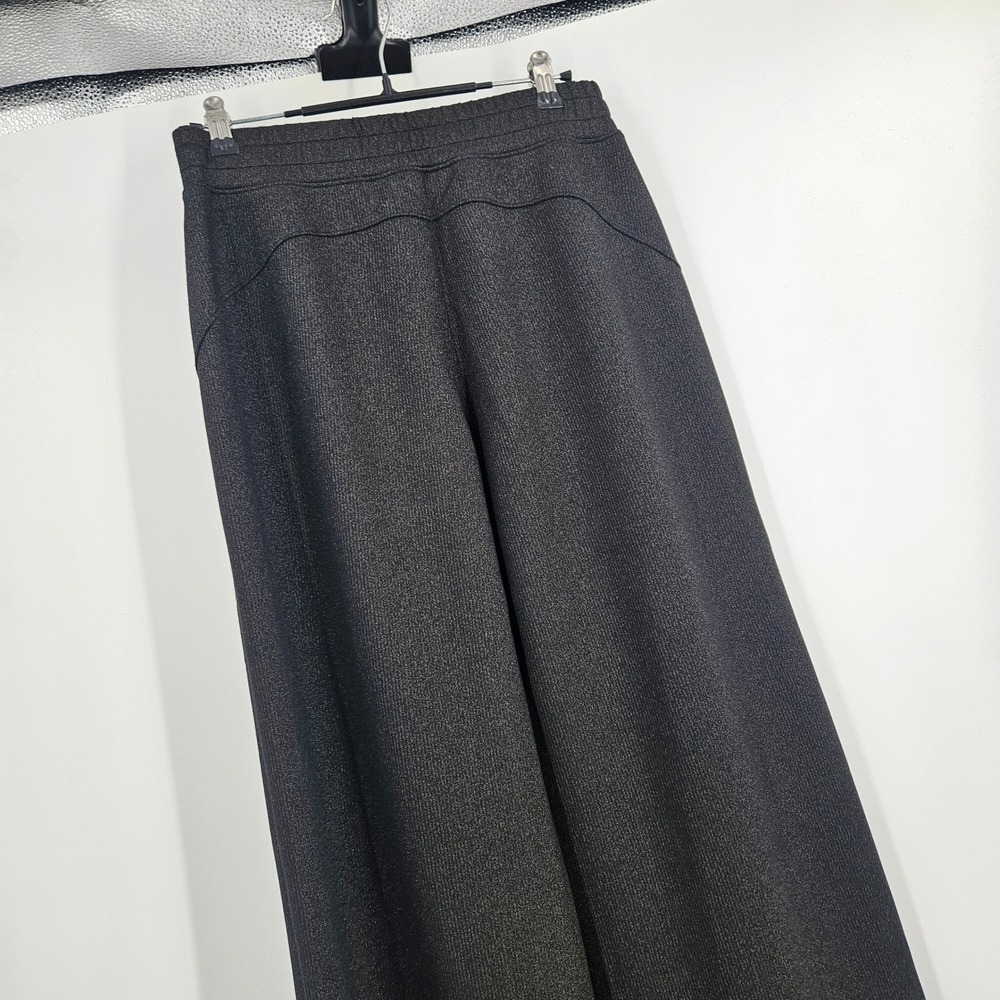 Spanx AirEssentials Shimmer Pants Black Metallic Wide Leg Gunmetal NWT Size S - Picture 8 of 9